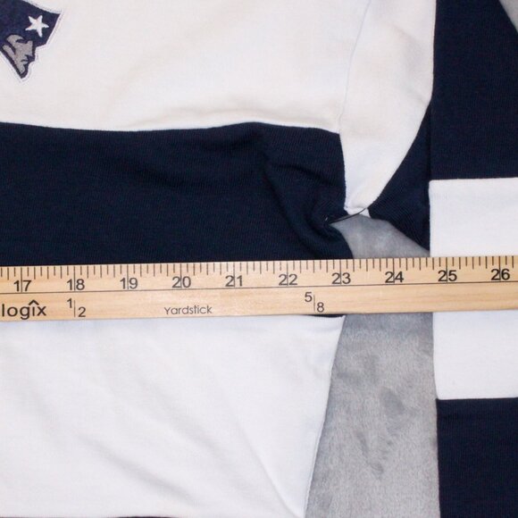 New England Patriots White Navy Striped Rugby Crop Top Women's Size Small - Picture 7 of 8